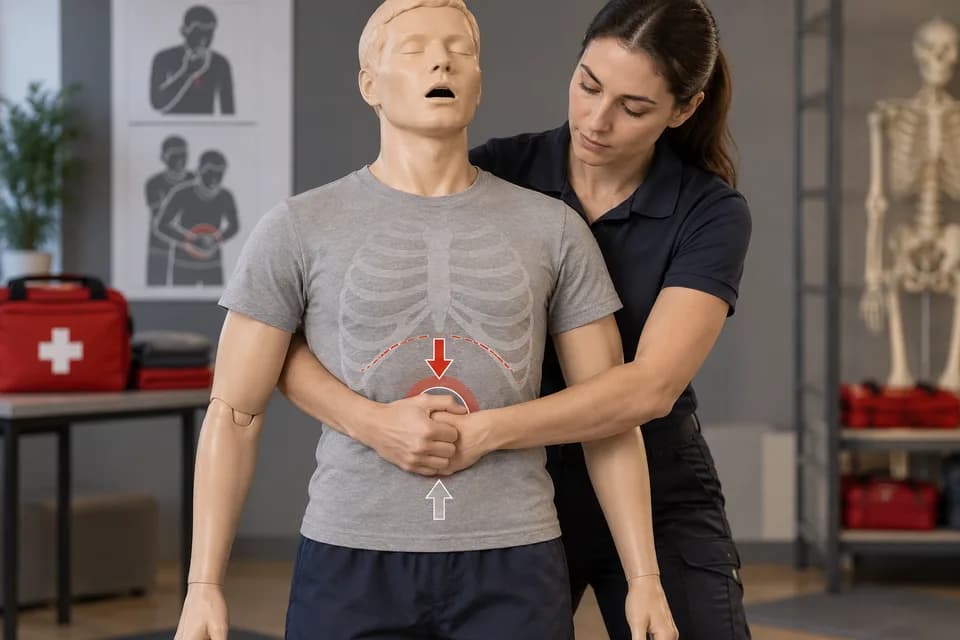 ধাপ ৩: পেটে ৫টি চাপ — Abdominal Thrusts — চিত্র নির্দেশিকা