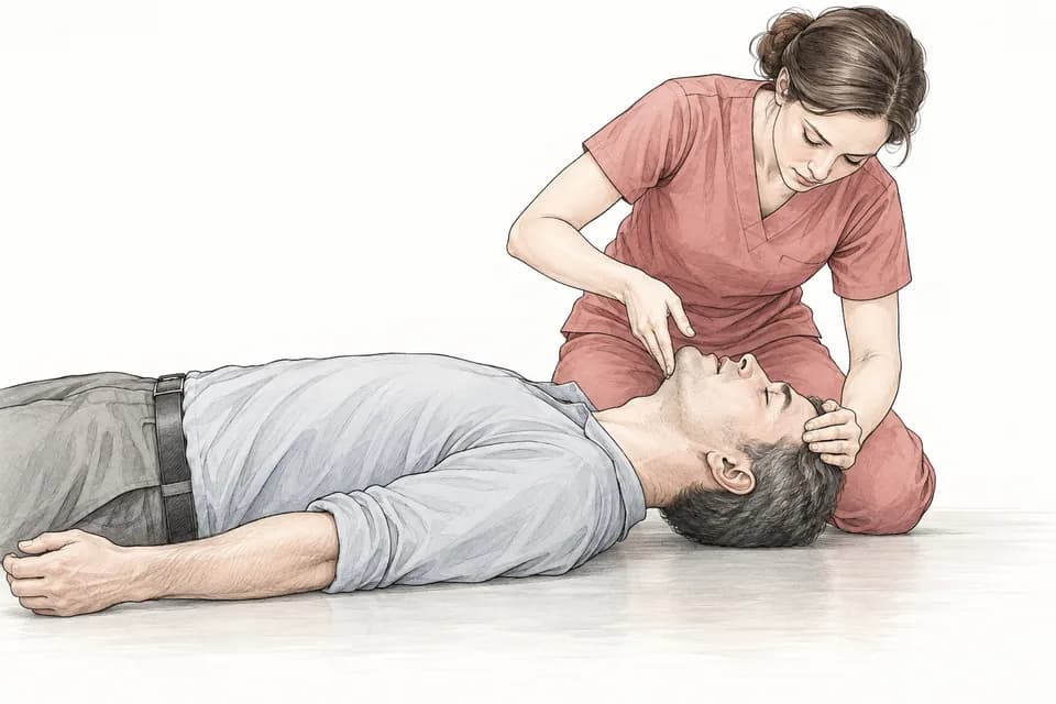 শক্ত, সমতল স্থানে শোয়ান — স্কেচ চিত্র