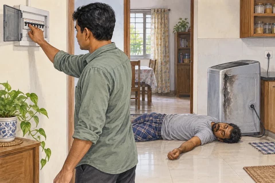 ধাপ ১: বিদ্যুতের উৎস বিচ্ছিন্নকরণ ও নিরাপত্তা — চিত্র নির্দেশিকা