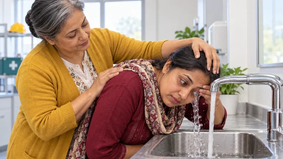 ধাপ ২: রাসায়নিক লাগলে সঙ্গে সঙ্গে ধুতে থাকুন