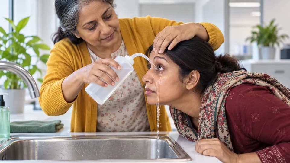 ধাপ ৩: লেন্স থাকলে ধোয়া চলাকালেই খুলুন