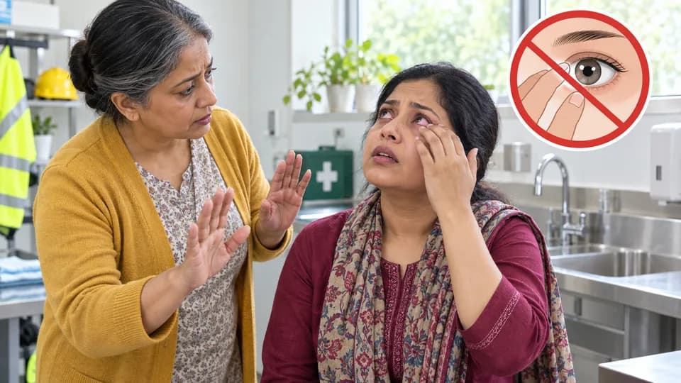 ধাপ ৪: কণা গেঁথে থাকলে নিজে তুলবেন না