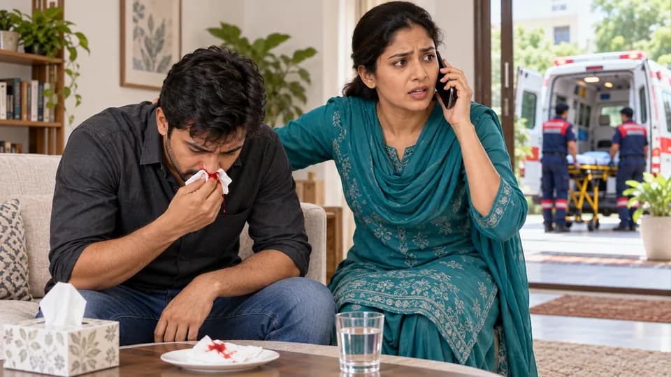 ধাপ ৫: রক্ত না থামলে বা বিপদের লক্ষণ থাকলে জরুরি চিকিৎসা নিন — নাক দিয়ে রক্ত পড়ার নিরাপদ করণীয়