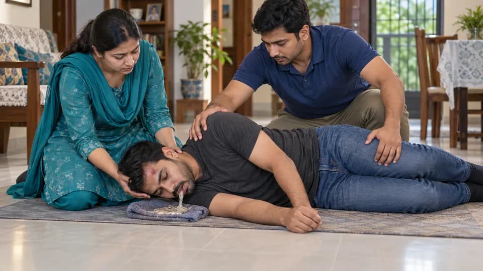 ধাপ ৫: অচেতন বা বমি হলে শ্বাসপথ নিরাপদ রাখুন — নিরাপদ করণীয়