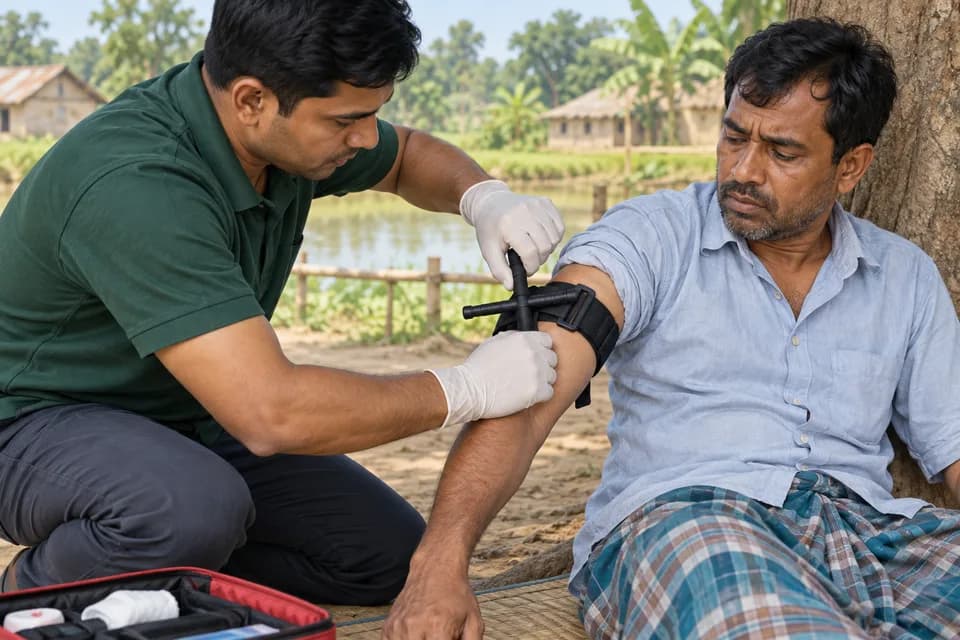 জীবনহানিকর অঙ্গের রক্তপাত নিয়ন্ত্রণে বাণিজ্যিক টুর্নিকেট ব্যবহার করা হচ্ছে